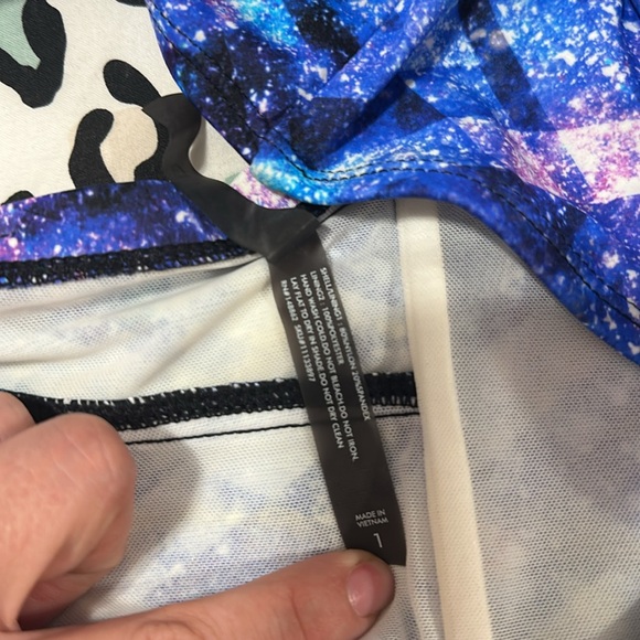 Blue and Purple Galaxy Print Bustier Top - Picture 7 of 8